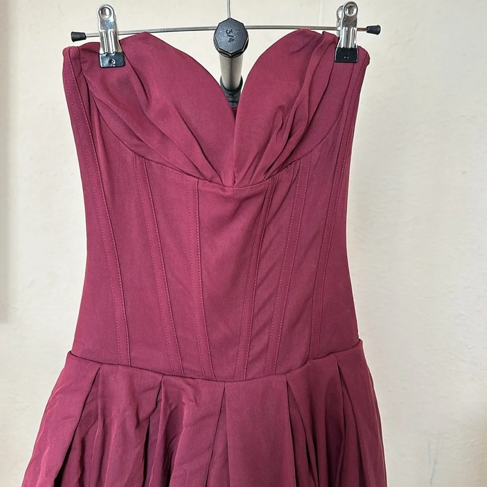 HOUSE OF CB 'Lady'‎ Wine Strapless Midi Dress NWOT SIZE L D-DD - Picture 14 of 14
